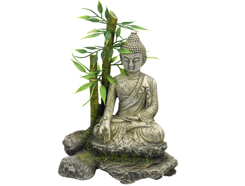 Nobby Aqua Ornaments Zen Statue with Bamboo, Resin, Various