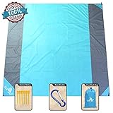 NS SeaPro Sandfree Beach Blanket 82X79In Extra Large,Pocket Zipper Portable Waterproof and Quick Dry Outdoor Family Mat for Beach,Soft Compact Beach Mat Picnic Blanket,Camping,Hiking,Music Festival