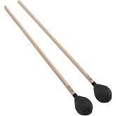 Keyboard Marimba Mallets, 1 Pair Soft Playing Yarn Head Mallet Replacement Comfortable with Maple Handle for Beginner for Percussion Instruments(black)
