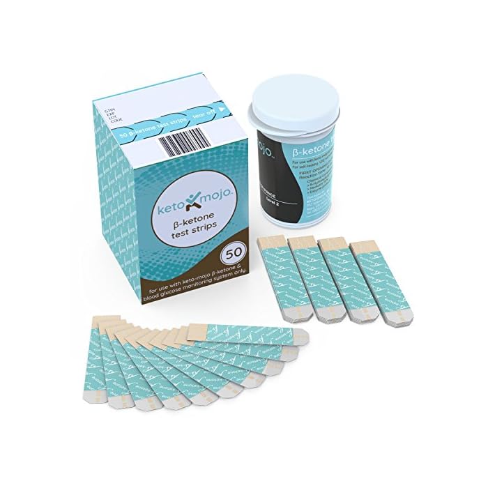 Keto-Mojo 50 Blood Ketone Test Strips, Precision Measurement for Diabetes & Low-Carb Weight Loss, Monitor Your Diabetic…