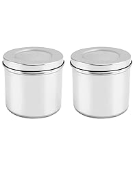 QWORK Stainless Steel Ointment Jar with Lid, 2 Pack