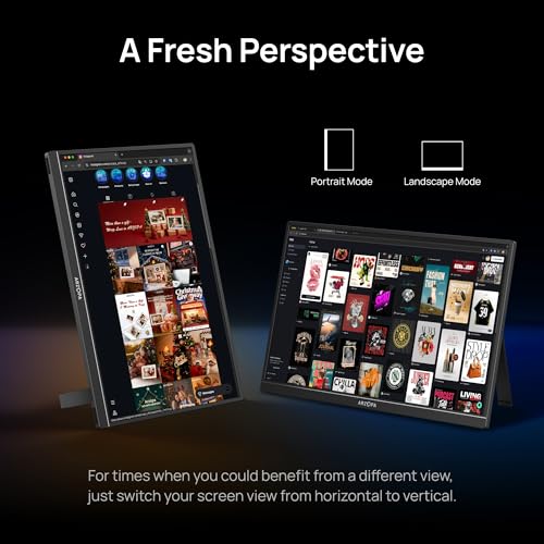ARZOPA 2.5K Monitor portátil 16» 2560x1600 HDR Kickstand Display,8bit QHD USB-C HDMI Monitor portátil, 16:10 IPS Eye Care Segunda Pantalla Externa para Mac PC Teléfono PS4/5 Xbox - Z1RC