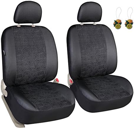 Leader Accessories Universal 2pcs Low Back Front Seat Covers Set with Headrest Covers for Car SUV Truck Airbag Ready
