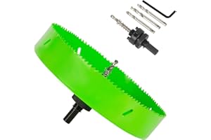 HLOFIZI 8-1/4 Inch Hole Saw Bit 8.25" HSS Bi-Metal Cutter for Wood Metal Drywall Sheetrock Plastic with 1.5 Inch Deep