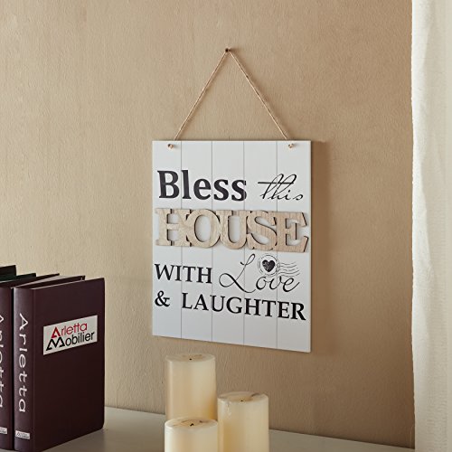 Danya B. “Bless This House With Love & Laughter” Wooden Wall Plaque