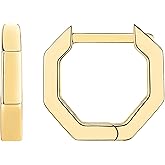 PAVOI 14K Gold Plated Chunky Huggies Earrings for Women - 925 Sterling Silver Posts Small Gold Huggie Hoop Earrings - Ultra Thick Hoops Trendy Jewelry