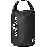 ROCK CLOUD Dry Bag Waterproof 40L Dry Sack for Kayaking Rafting Boating Beach Surfing Swimming Canoe Camping Hiking Fishing Ski, Black
