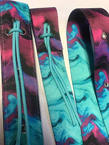 purple turquoise tie dye cinch strap set nylon latigo - Thumbnail 2