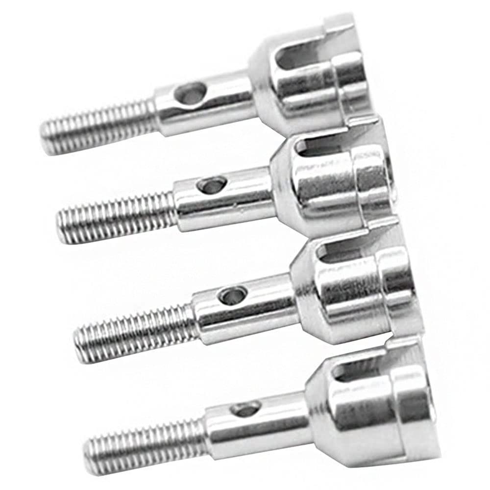 CENPEK 4 Pack Metal Wheel Stub Axle Shafts Adapter Drive Axle Cup 02033 Compatible with for HSP Redcat Exceed 94123 94111 1/10 RC Car Buggy Truck