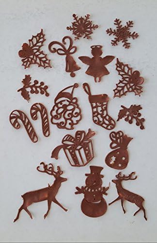 25 PC Christmas Chocolate Lace Topper - Santa, Candy Cane, Reindeer, Snowflakes,, Gift box, Snowman, Mistletoe, Angel, Snowman, Mistletoe, Hollly, Snowflakes, and More