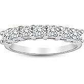 Houston Diamond District 1 Carat Round 7-Stone Diamond Wedding Anniversary Stackable Ring Band Value Collection