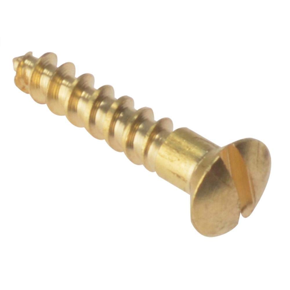 ForgeFix Wood Screws - Solid Brass | 3/4" x 6 | Raised Head | Box 200