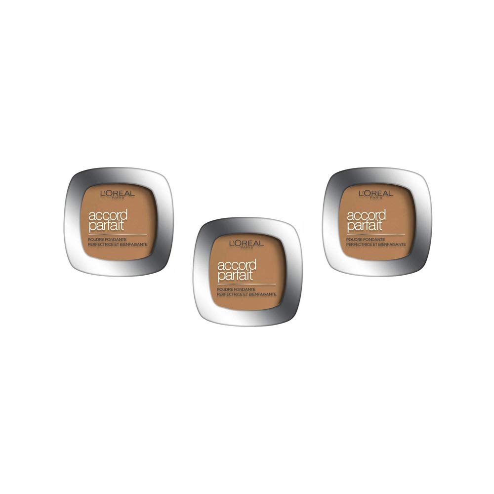 L'Oréal Paris True Match Pressed Powder Foundation - 7.W Cinnamon, Pack of 3 (3 x 9g)