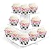 Andaz Press Party Cupcake Wrapper Decorations, Pink Floral Flowers with Black and White Stripes, 24-Pack, For Girls 1st Birthday Baby Bridal Shower Tea Party Themed Decorations