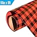PABUES Christmas Buffalo Plaid Heat Transfer Vinyl Red Black Check 10inches x 5feet Adhesive HTV Iron on Vinyl for DIY T-Shirt