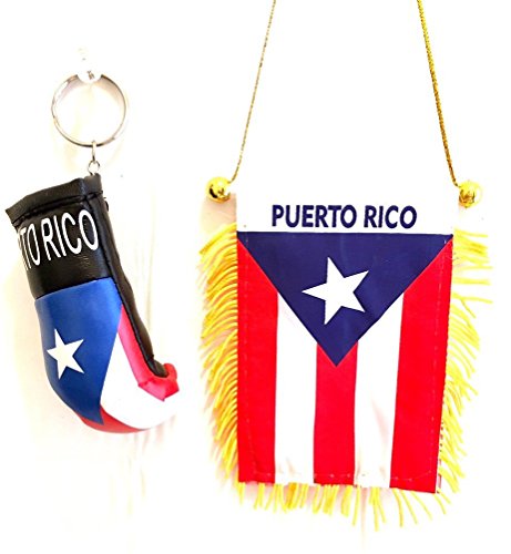 Puerto Rico,Boricua,Puerto Rican 2pc pack you get the classic Puerto rico Mini banner flag plus da Boricua Mini Boxing glove Keychain