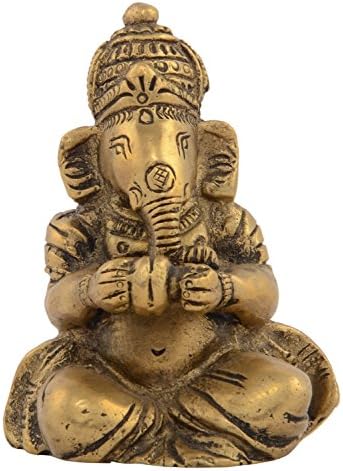 Kapasi Handicrafts Emporium VZK117 God Ganesha Sitting with Manjira Idol