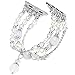 TOMAZON Bracelet Band Compatible for Apple Watch 42mm 44mm 45mm Series SE 7 6 5 4 3 2 1, Fashion Handmade Elastic Stretch Pearl Beads iWatch Wristbands for Women, White