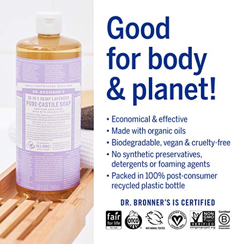 Dr. Bronner's, Organic PureCastile Liquid Soap, Lavender, 475 ml - Image 5