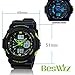 BesWLZ Multi Function Mens Military DualTime Digital Analog Chronograph Sport Wrist Watch 50M Water Resistant Waterproof for Boy Girls Child Kids Gift (Green)