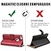iPhone 5/5S/SE Case, TUCCH Leather Wallet Case, Premium [Slim Fit] [Wrist Strap]Flip Book Case Cover with Stand & Credit Card Compartments [Magnetic Clasp] for iPhone SE and iPhone 5/5S, Red