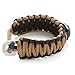 X-Plore Gear Survival Paracord 550 Bracelet Kit With Fire Starter, Navigation Compass, Eye Knife | Adjustable Closure Snug Fit | For Emergencies, Wilderness, Travel, Camping, Hunting (Black/Brown)