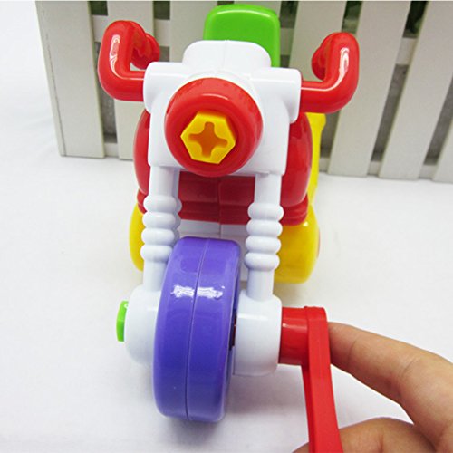 Ocamo Colorful Disassembly Assembly Vehicle Toy with Wrench Screwdriver Novelty Building Block Puzzle Toys Gift for Kids Motorcycle - Thumbnail 5