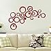 Alrens_DIY(TM) 22pcs Rounds Dots Circles Mirror Surface Crystal Wall Stickers DIY Acrylic 3D Home Decal Living Room Murals Wall Paper Decor adesivo de Parede-4 Colors (Red)