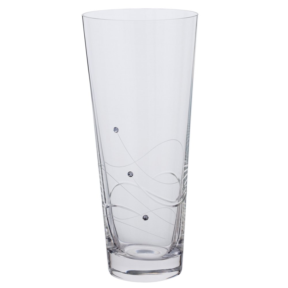 Dartington Crystal Medium Conical Vase - Glitz | Embellished with Crystal | Gift Idea | Flower vase