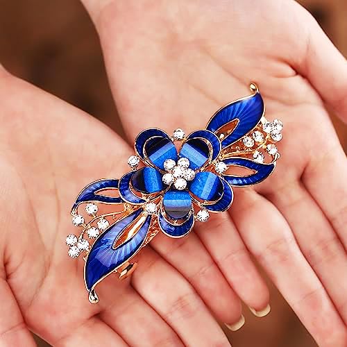 Jovono Wedding Hair Clip Bridal Hair Pins Hair Accessories with Flower Headpieces for Women (Blue)