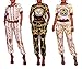 PlushZone Women's Casual Floral Print Short Sleeve 2 Pieces Outfits Long Pants Jumpsuits Rompers