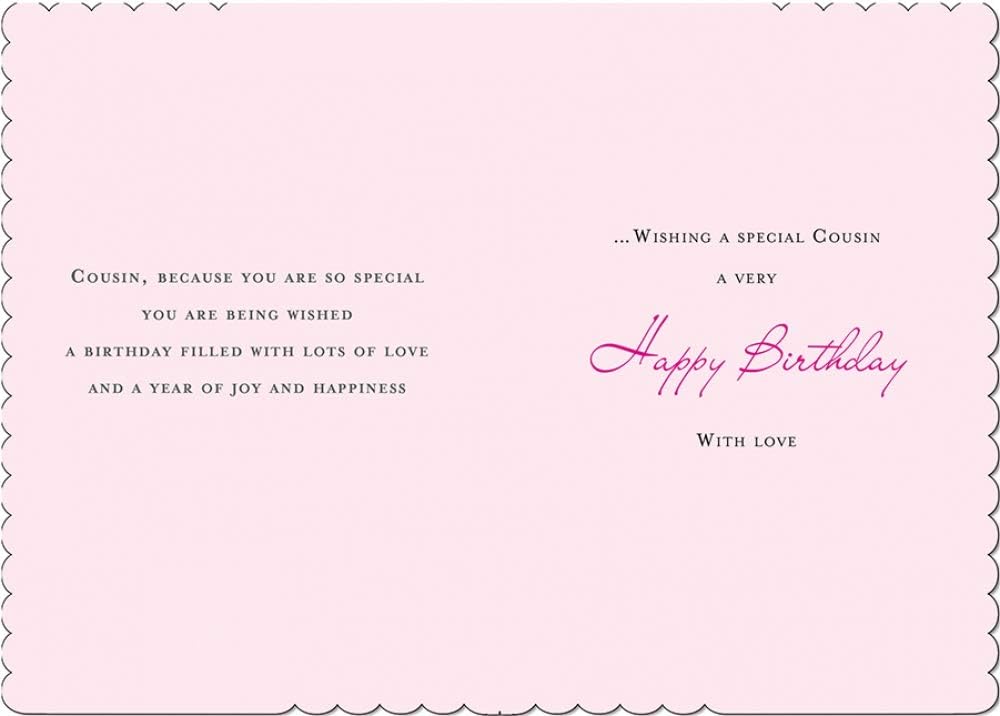 Piccadilly Greetings Traditional Birthday Card Cousin F - 7 x 5 inches, Beige - Image 3