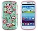 DandyCase 2in1 Hybrid High Impact Hard Vintage Sea Green Floral Pattern + Pink Silicone Case Cover For Samsung Galaxy S3 i9300 + DandyCase Screen Cleaner