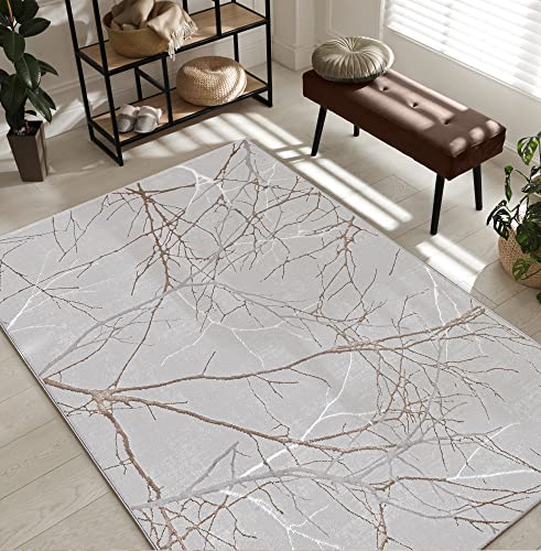 the carpet Mila Teppich – moderner Kurzflor Wohnzimmerteppich mit 3D Hoch-Tief-Effekt, Glanzeffekt & weicher Oberfläche, Fußbodenheizung geeignet, Bli