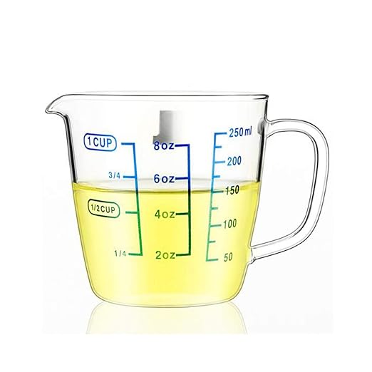 Compra Qiyuezhuangshi01 Taza medidora de Vaso de Leche con Vidrio ...