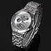 Skeleton Analog Silver Steel Band Mens Mechanical Automatic Wrist Watch