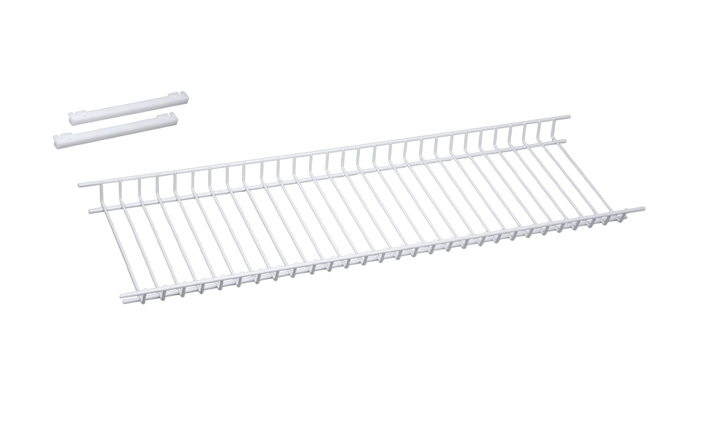 Sauvic White Plastic Coated Glass Rack For Cupboards of 65 cm