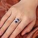 EleQueen 925 Sterling Silver Full Cubic Zirconia Princess Crown Cute Cat Adjustable Cocktail Ring Sapphire Color, Valentine's Day/Mother's Day/Christmas Jewelry Gift for Wife/Mom