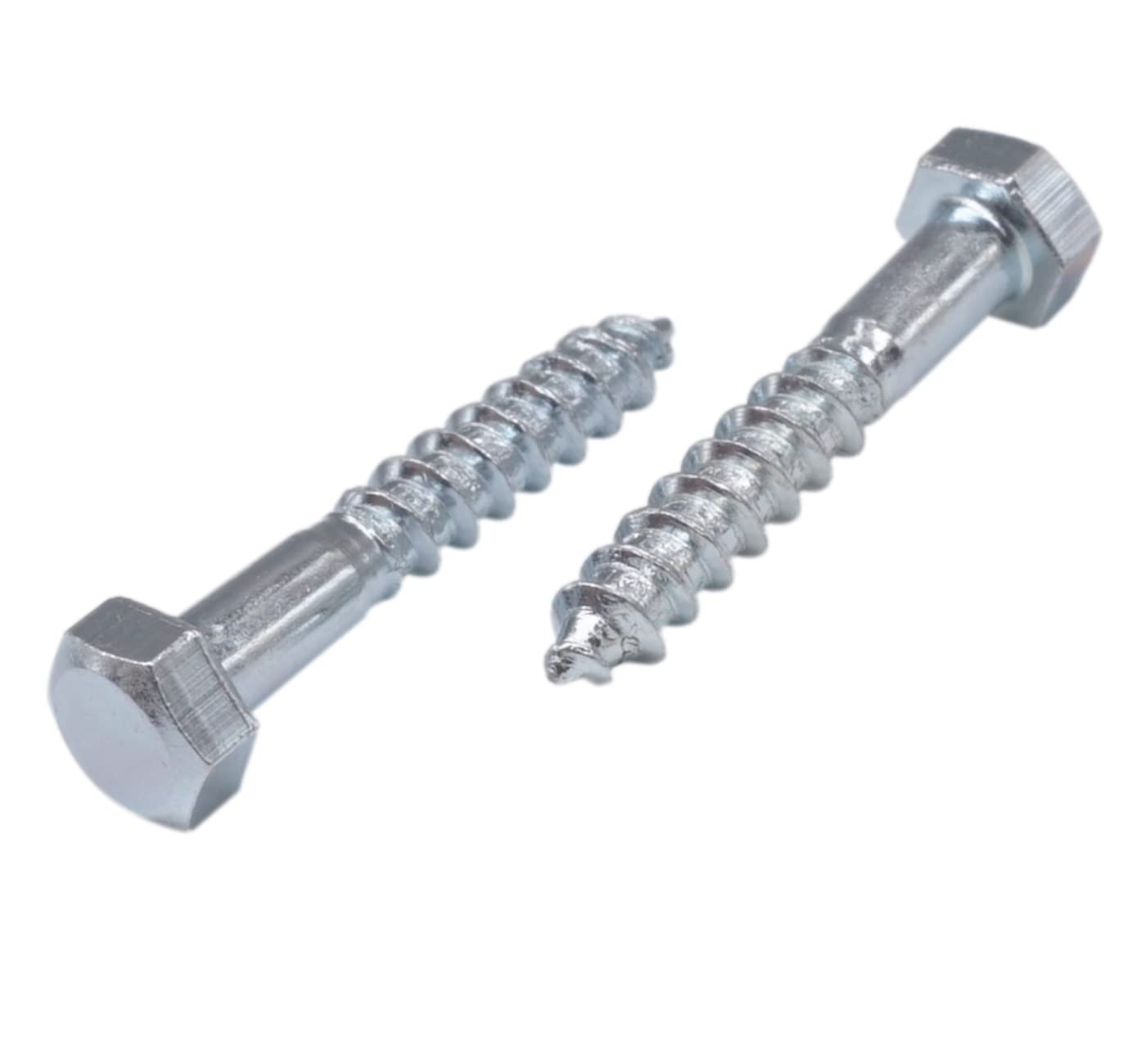 (Pack of 50 pcs) DIN 571 Zinc Plated Steel Hexagon Wood Screws M5 x 50 mm, Hex Screw, Lag Bolts, Hex Head, Coach Screws (50, M5 x 50 mm)