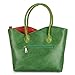 VANILLACHOCOLATE Women 3D Flower Seris PU Leather Tote Bag (Large, Green)