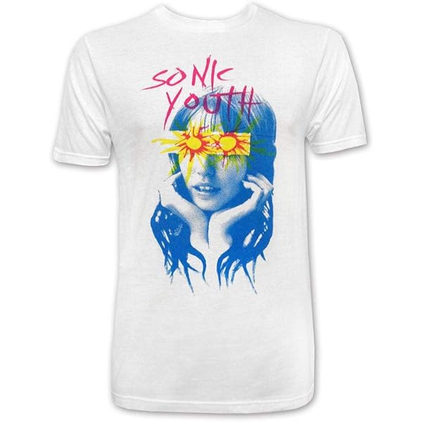 T-shirt Slim Femme Sonic Youth 'Goo Album Cover' - Blanc, 100% Coton, Manches Courtes - Neuf Avec étiquettes
