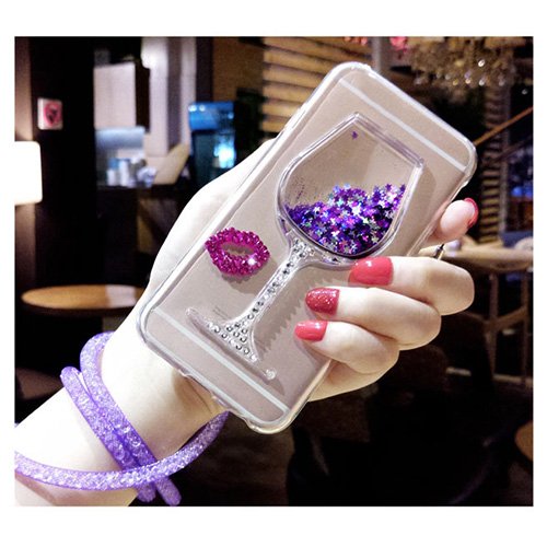 Galaxy S8 Case,Shinetop Galaxy S8 Soft TPU Glitter Case 3D Luxury Liquid Quicksand Cover Dynamic Floating Bling Diamond Sparkle Crystal Case Protective Skin for Samsung Galaxy S8 (2017)-Purple - Thumbnail 2