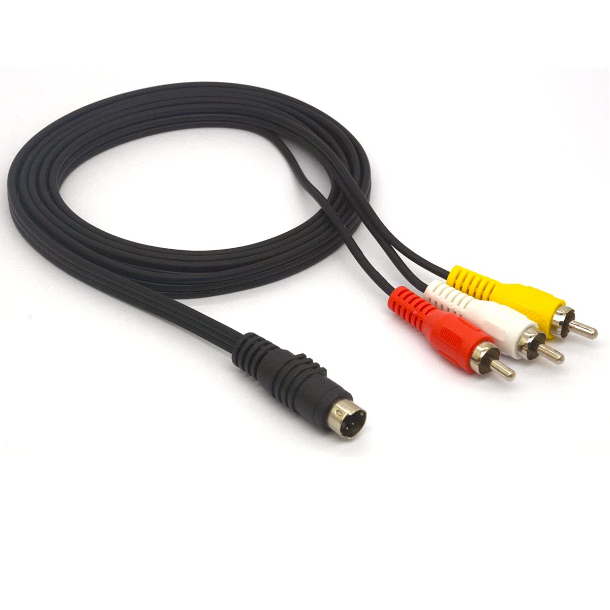 HTGuoji 4 Pin S-Video Male to 3 RCA Male Cable Conversion Cord to Connect PC Laptops with 4-Pin S-Video Jacks to TV (1.5meter)