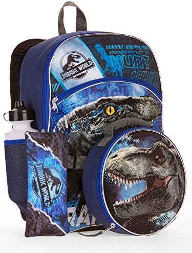 Jurassic World 5-Piece Backpack Set With Lunch Bag