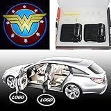 Spoya Wonder Women wireless magnetic car door step LED welcome logo shadow ghost light laser projector light Powered by battery