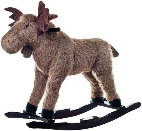 wooden moose rocking horse