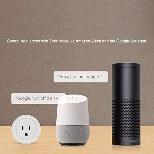Cyhulu WiFi Smart US Plug Mini Socket, Alexa and Google Voice Control, App Remote Control,Works with Alexa & Google Home &IFTTT, No Hub Required,10A - Thumbnail 3