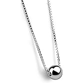 Dankadi Classic Sterling Silver Ball Necklace For Women Fashion Bead Pendant Choker Solid 925 Silver Chain 16 "+2 "Adjustable Fine Jewelry Gift