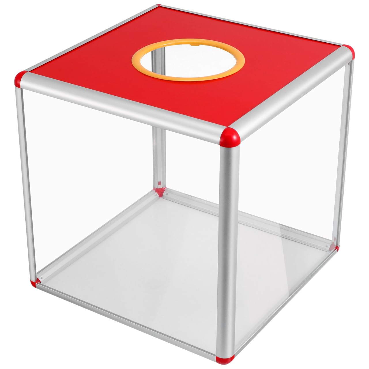 Raffle Ballot Box Lucky Dip Box Transparent Raffle Balls Drum Plastic Comment Fundraising Boxes for Cards Clear Display Case Office Storage Bins Clear Acrylic Ballot Boxes for Suggestions Large 30cm