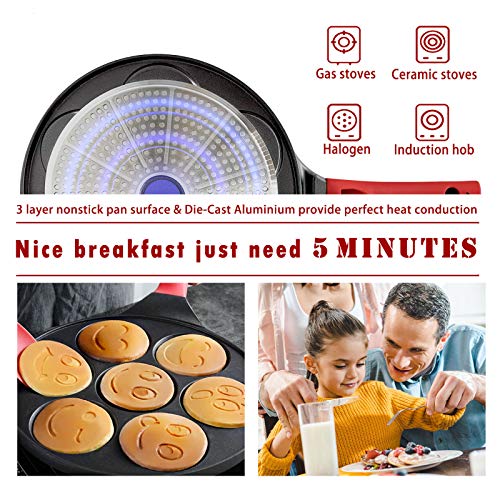 Pancake Pan Smile Pancake Maker Machine Induction Crepe Pan Nonstick Pancake Griddle for Kids